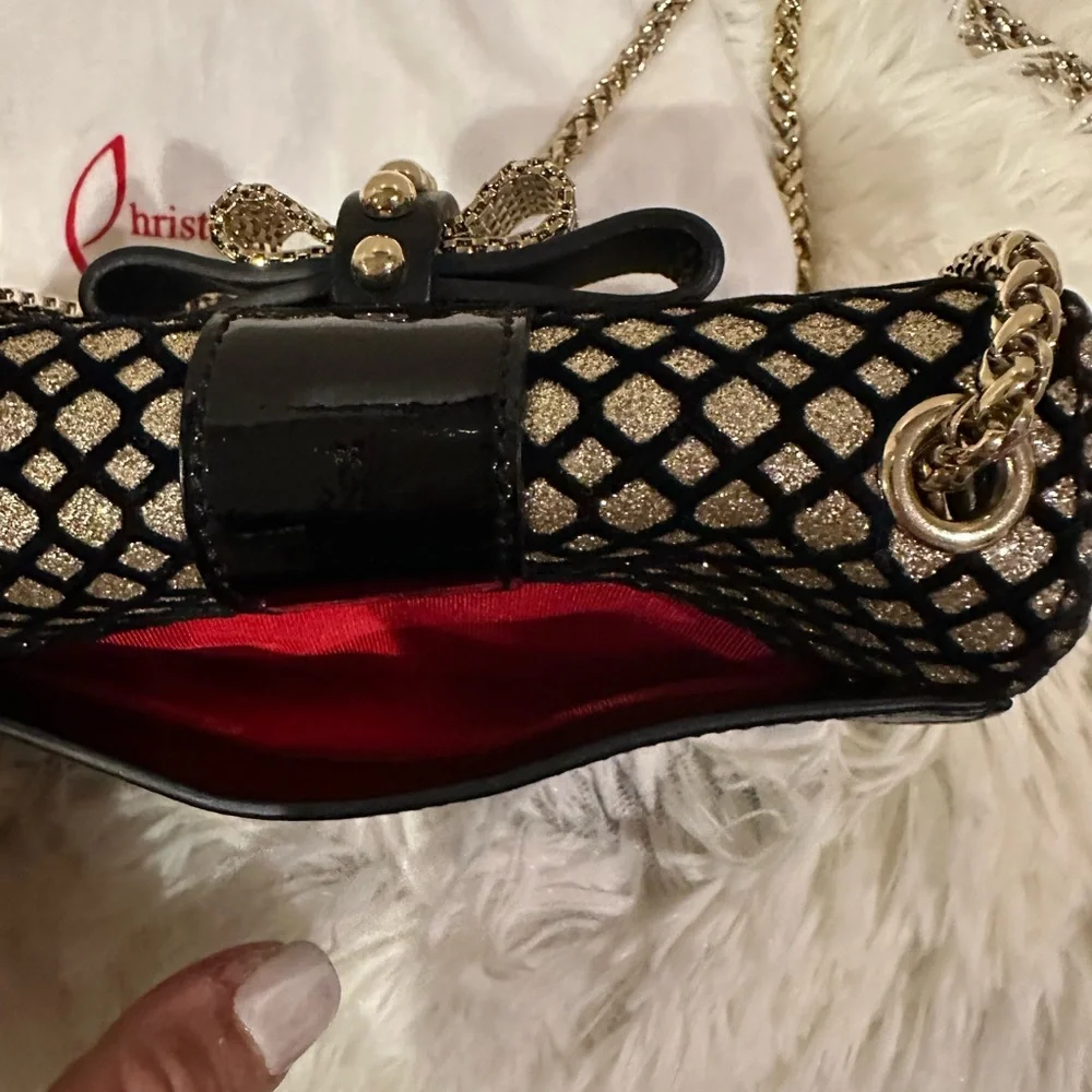 Christian Louboutin Black and Gold “sweetie” Crossbody Bag - Picture 3 of 12